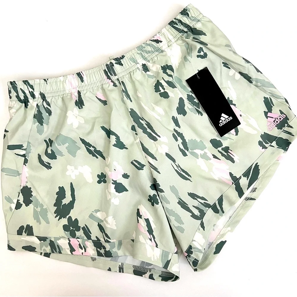 ADIDAS Classic Athletic Shorts Sports Running Activewear Greens Pink Girls XL 16